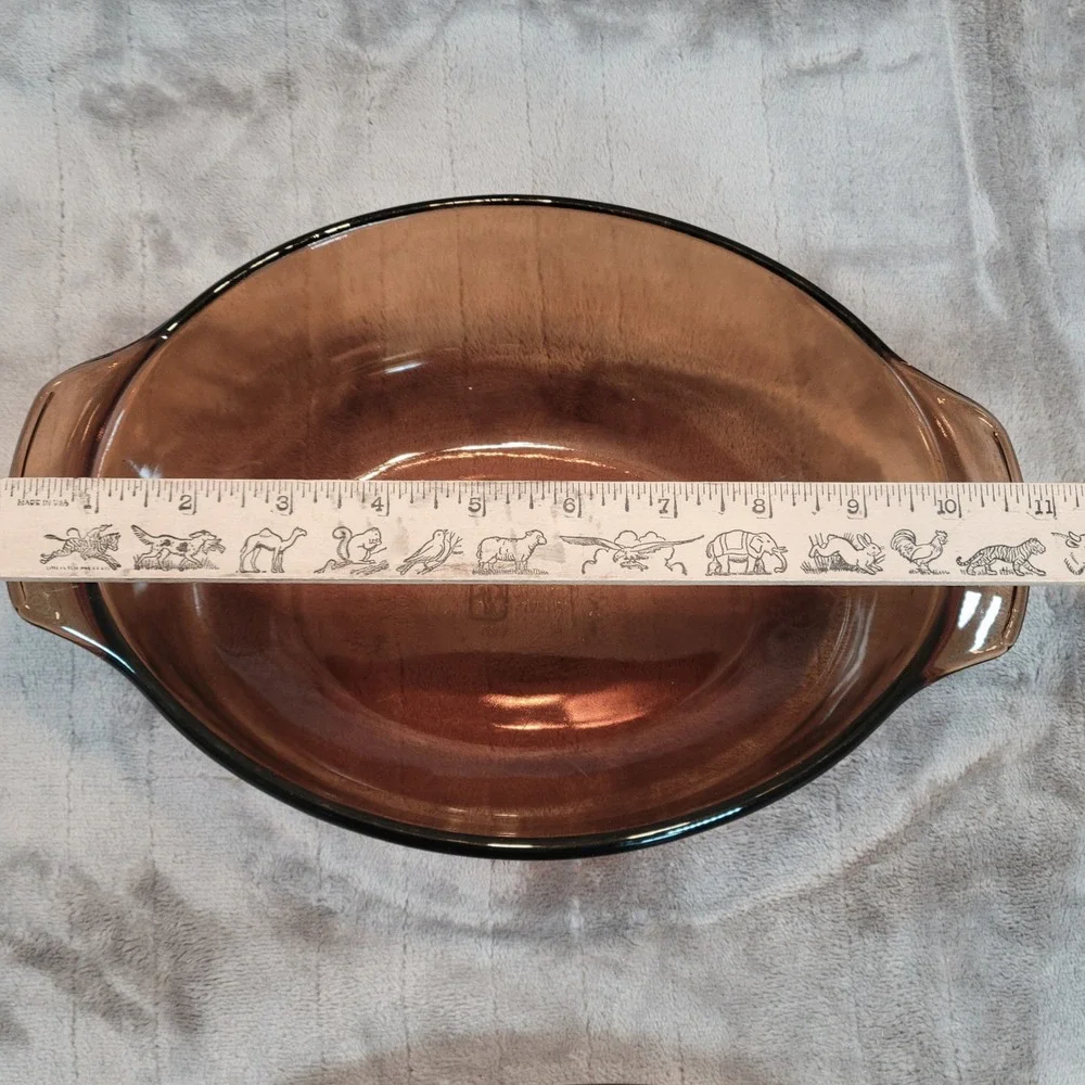 Anchor Hocking‎ Fire King Oval Casserole Dish Amber Glass w Lid 433 1.5 Vintage